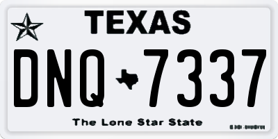 TX license plate DNQ7337