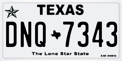 TX license plate DNQ7343