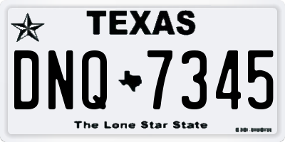 TX license plate DNQ7345