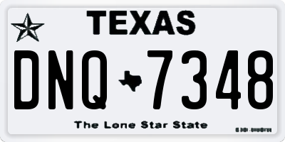 TX license plate DNQ7348