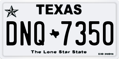 TX license plate DNQ7350
