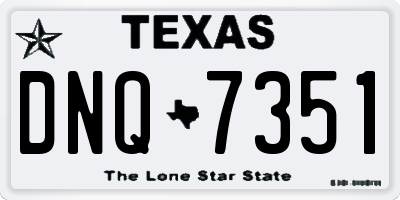 TX license plate DNQ7351