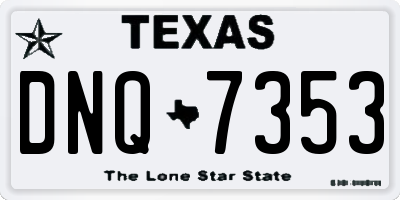 TX license plate DNQ7353