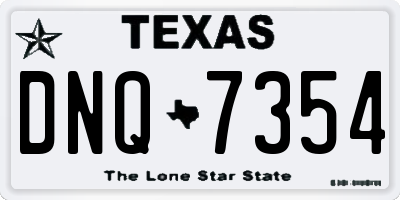TX license plate DNQ7354