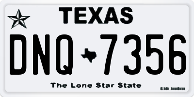 TX license plate DNQ7356