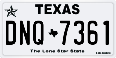 TX license plate DNQ7361