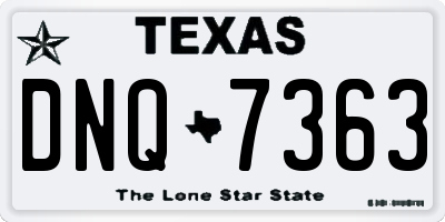 TX license plate DNQ7363