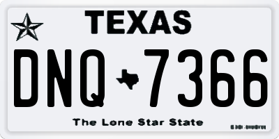 TX license plate DNQ7366