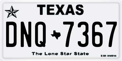TX license plate DNQ7367
