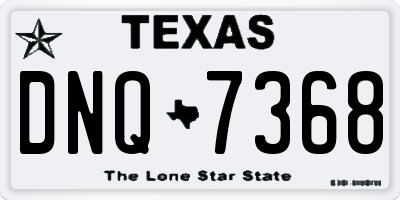 TX license plate DNQ7368