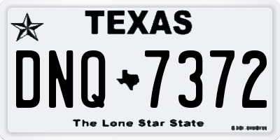 TX license plate DNQ7372