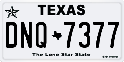 TX license plate DNQ7377