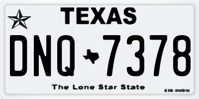 TX license plate DNQ7378