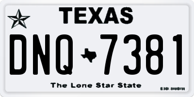 TX license plate DNQ7381