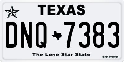 TX license plate DNQ7383