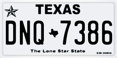 TX license plate DNQ7386