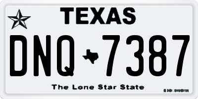 TX license plate DNQ7387