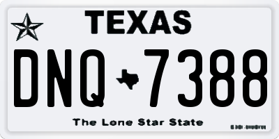 TX license plate DNQ7388