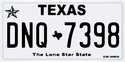 TX license plate DNQ7398