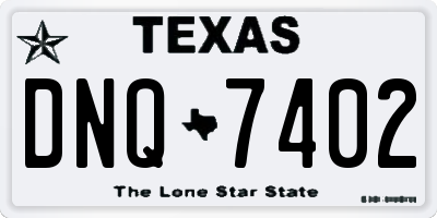 TX license plate DNQ7402