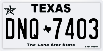 TX license plate DNQ7403