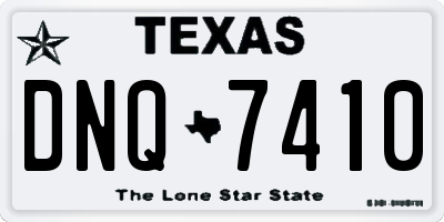TX license plate DNQ7410