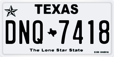 TX license plate DNQ7418