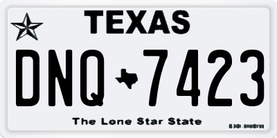 TX license plate DNQ7423
