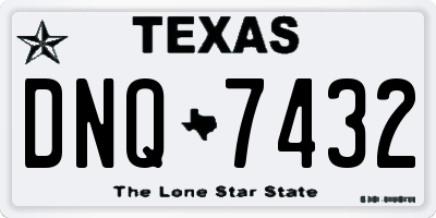 TX license plate DNQ7432