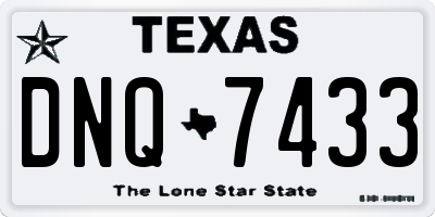 TX license plate DNQ7433
