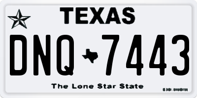 TX license plate DNQ7443