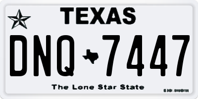 TX license plate DNQ7447