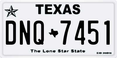TX license plate DNQ7451