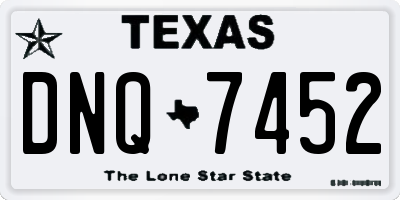 TX license plate DNQ7452