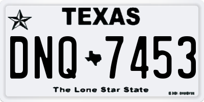TX license plate DNQ7453