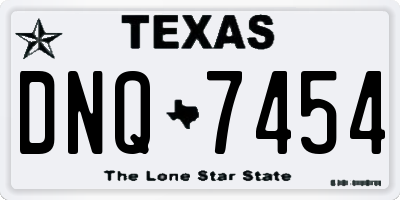 TX license plate DNQ7454