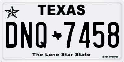TX license plate DNQ7458