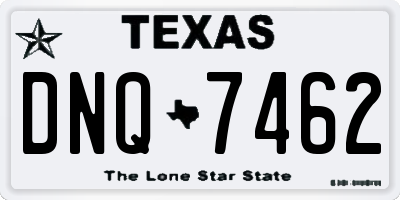 TX license plate DNQ7462