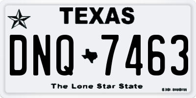 TX license plate DNQ7463