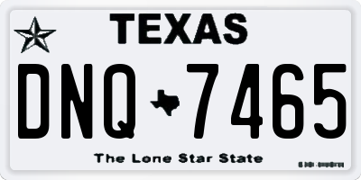 TX license plate DNQ7465