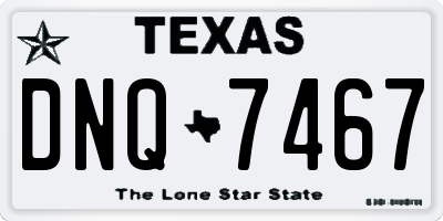 TX license plate DNQ7467