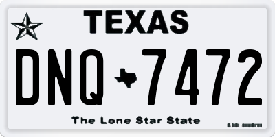 TX license plate DNQ7472