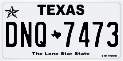 TX license plate DNQ7473