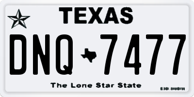 TX license plate DNQ7477