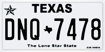 TX license plate DNQ7478