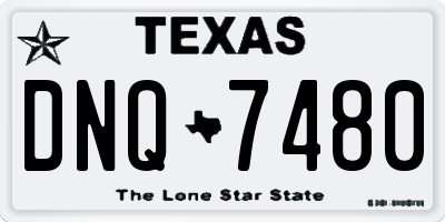 TX license plate DNQ7480