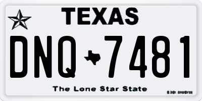 TX license plate DNQ7481
