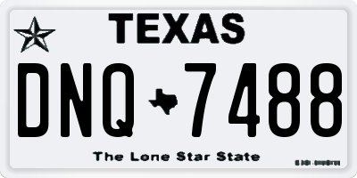 TX license plate DNQ7488