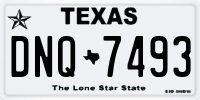 TX license plate DNQ7493