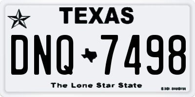 TX license plate DNQ7498